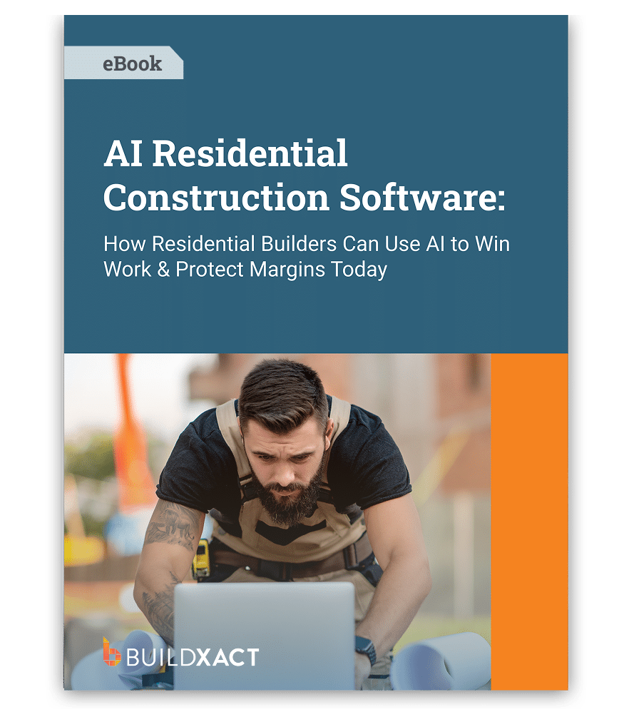 The cover for a eBook on AI Residential Construction Software