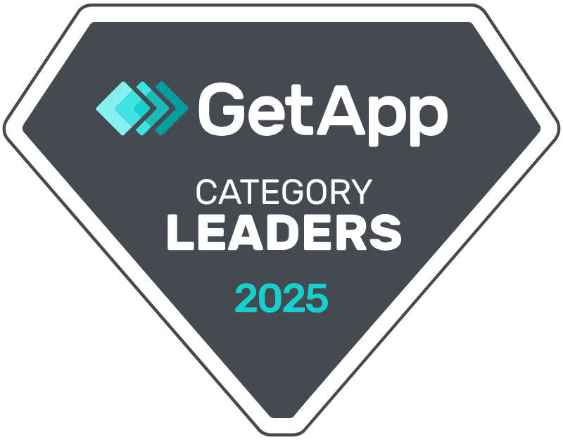 The logo for GetApp Category Leaders 2025