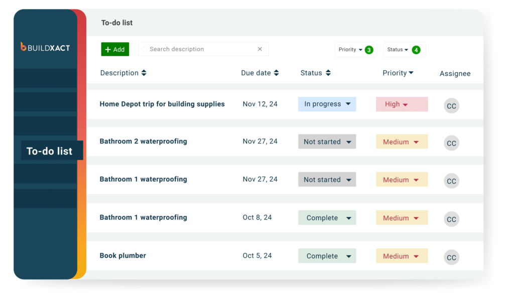 A conceptual view of how Buildxact users write To-Do Lists using software.