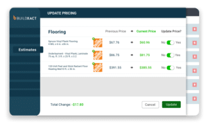 A conceptual graphic showing how live pricing works in Buildxact