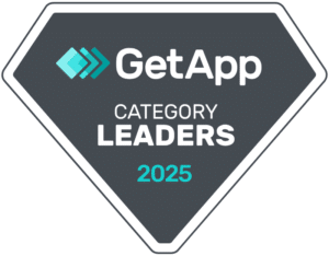 The logo for GetApp Category Leaders 2025